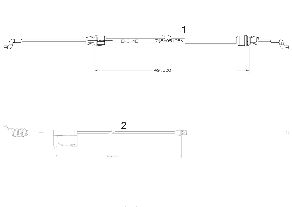 Cables Diagram and Parts List for SC300 (12ABB2MW710)(2020) Cub Cadet Lawn Mower